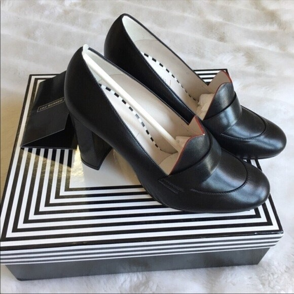 Lulu Guinness‎ Carine Blk Leather Shoes - Picture 4 of 12